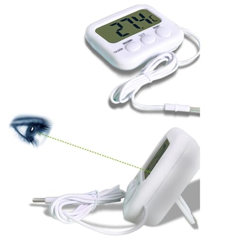 NiuLumea Thermomètre numérique à sonde pour mini capteur LCD avec câble de 1,5 m, de -40 à +70 pour la portée, résolution de 0,1, alimentation par pile AAA, blanc – vue 7