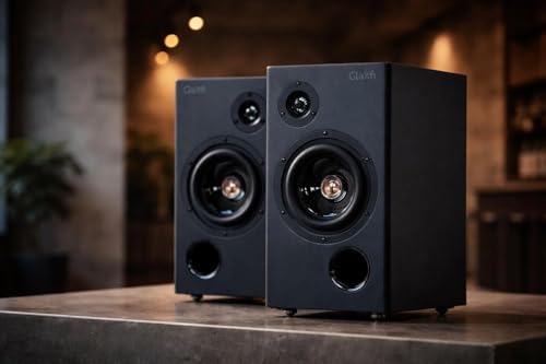 GlaXfi BSP-24 BSP24-01B-00 ガラス振動板 ブックシェルフスピーカー ペア Hi-Fi ハイレゾ クリア サウンド 木製 ホームシアター オーディオ ピアノ クラシック オーケストラ HiViグランプリ受賞 ブラック