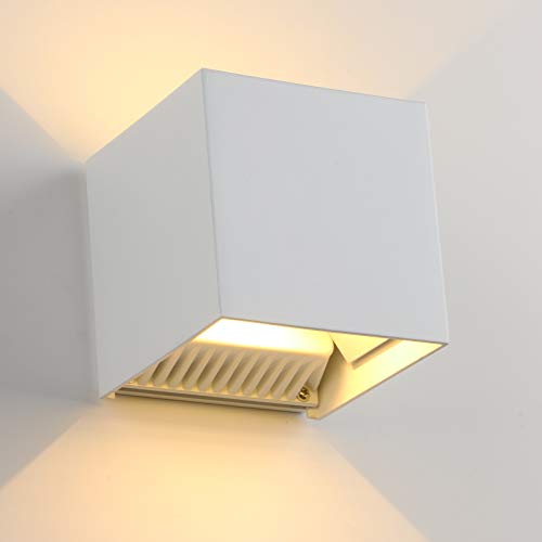 Image of LED Cube Exterior Aluminum IP65 Waterproof Wall Lamp, 4.7 inch 20W Super Warm White Modern Fixture Light 86-265V Adjustable Outdoor Indoor Warm White Sconce Lamp Up Down