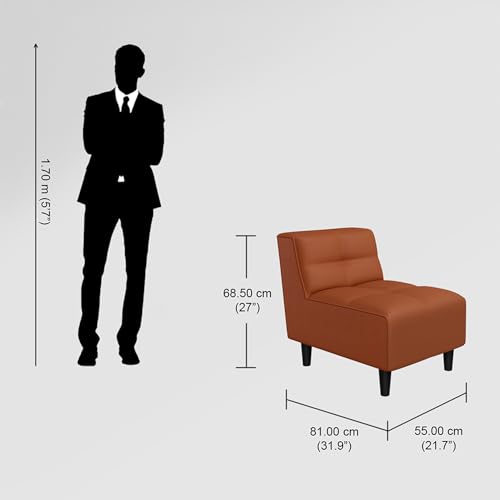 Image of Interio by Godrej Suez 1-Seater Synthethic Leather Sofa