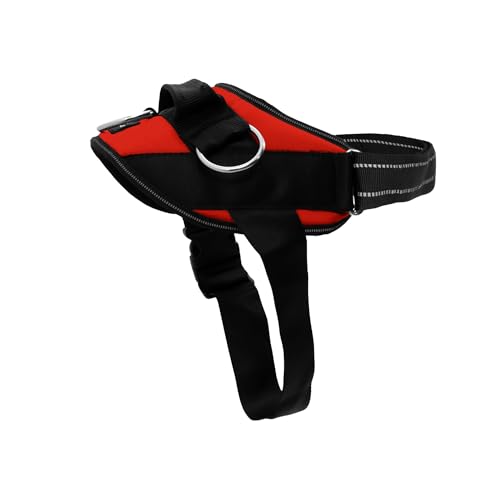 ShawnCo Essential Dog Harness, No-Pull Pet Vest with 3 Leash Clips, No Choke, Reflective, Adjustable and Padded, for Easy Walking and Training for Small, Medium and Large Dogs (Mustang Red, L)