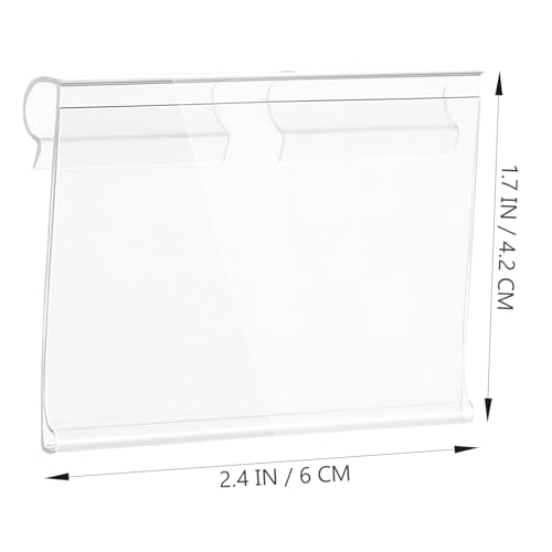 UTHCLO 60個 入り製透明値札ホルダー ダブルラインフック付き 価格表示ラック 店舗 市場用コンパクト収納可能サインスタンド