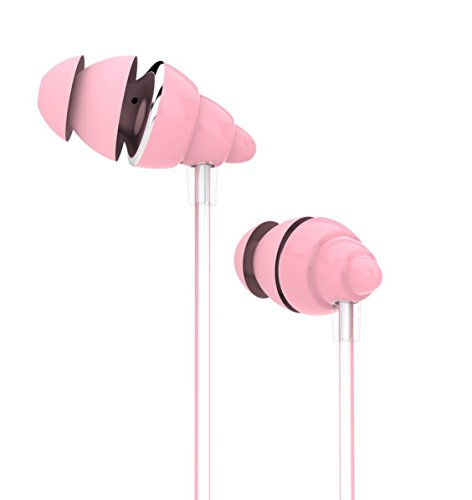 UiiSii F108 Pink Headphones with Microphone & Volume Control In-ear Earphones Conch Design