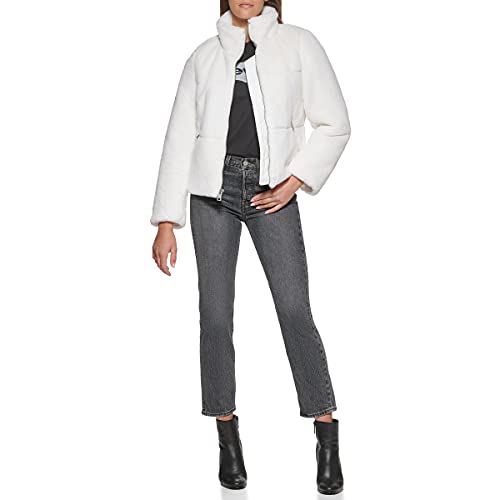 Levi's Women's Breanna Puffer Jacket (Standard And Plus Sizes), Cream Faux Fur, Medium #TOP3