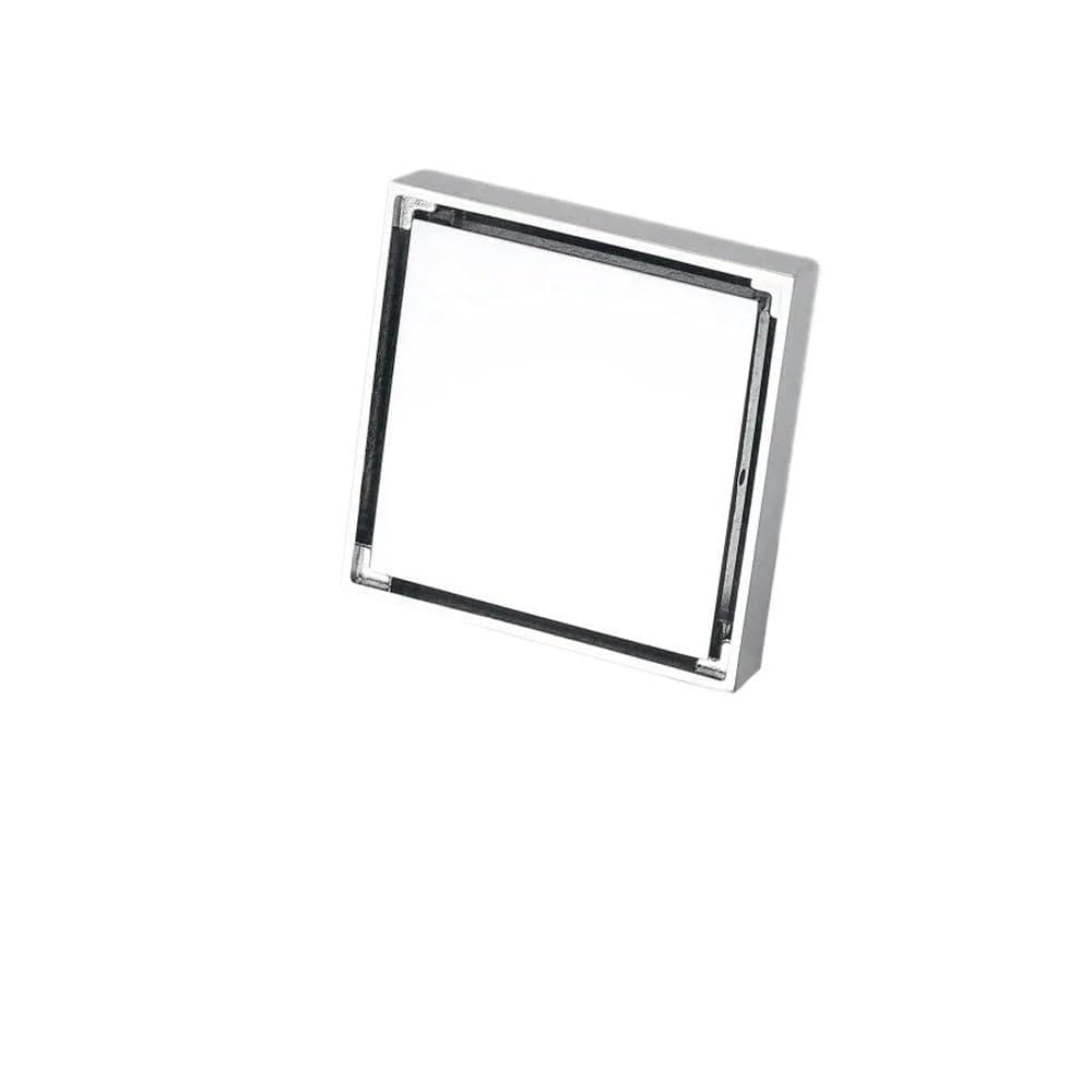 Sunrrafck Chrome 1Pc 304Stainless Steel Floor Drain10cm Shower Drain Bathroom Invisible Toilet Balcony Waste Grates Strainer(Chrome)
