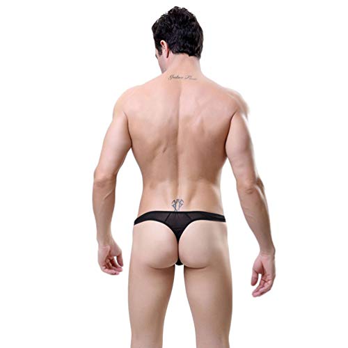 Men's 3in1 Sexy Cooling Anti-Smell Brief Breathable Thong See Though Underwear Underpant for Boyfriend Husband (3 Colors Packe)3