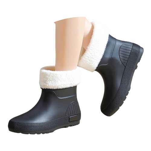 Bottes de pluie femme imperméables taille 35 à 42 avec doublure chaude et compensée