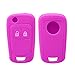 Produktbild kwmobile Autoschlüssel Silikon Hülle kompatibel mit Opel Chevrolet 2-Tasten Klapp Autoschlüssel - Schlüsselhülle in Pink