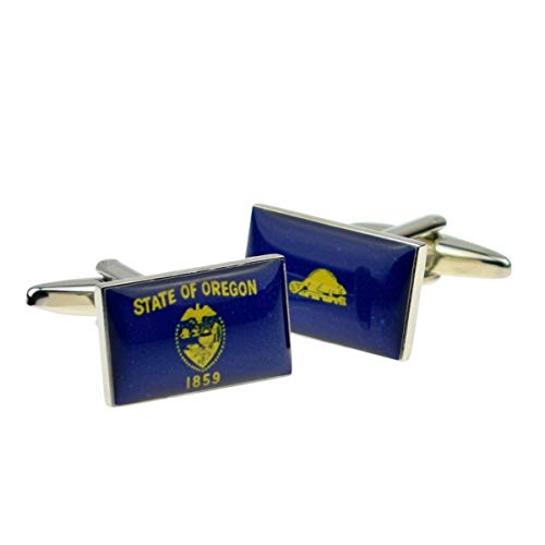 Mancuernillas para hombre bandera de Oregon miniatura 1