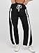 Fisoew Damen Jogginghose mit Weitem Bein und Elasticher Taille Sporthose Baggy Y2K Hose Kordelzug Traininghosen Kontrastfarben Freizeithose mit Taschen Schwarz L