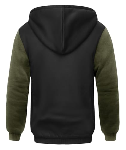 Image of SCODI Hoodies for Men Heavyweight Fleece Sweatshirt Zip Up Thick Jacket