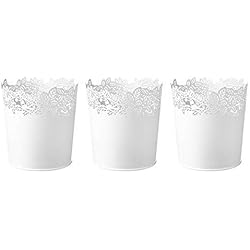 Maceteros Blancos De Ikea Ikea Samverka - Juego de 3 macetas (Acero, 12 cm), Color Blanco