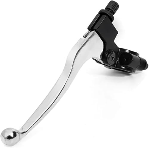 Maneta de freno plegable para moto de 22 mm con sistema anticaídas y palanca izquierda plata