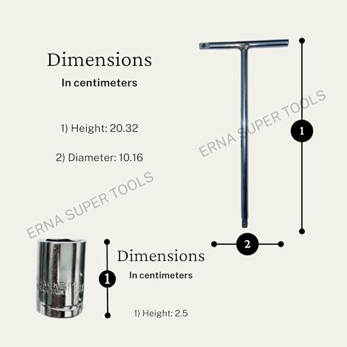 Image of T shaped handle 8 inch with 1 /4 drive 8mm, 9mm, 10mm, 11mm and 12mm hex socket, (wrench spanner set)