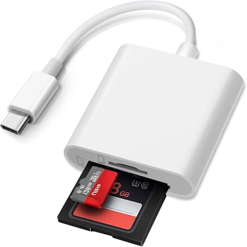 SPiTZE USB-C SD/TF MicroSD + USB 2.0 Card Reader 3-in-1 Type C Memory Card Adapter for iPhone 16 Pro Max MacBook Pro 15/16 M1 M2 Mac Air/iPad Pro for Samsung Galaxy (2 in 1 USB C SD Card Reader)