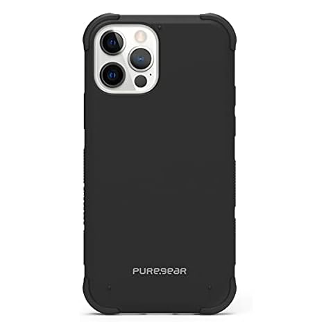 PureGear DualTek Case for Apple iPhone 12/12 Pro (2020) 6.1 Inch, Military Tested and Approved Protection, Heavy-Duty Durable Protective Case with Drop Test Certification of 20 ft. (Black) Cover