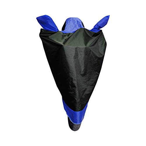 Image of Auto Hub Bike Cover Compatible with Hero Hf Deluxe with Mirror Pocket, Dustproof, Heat Resistant, Triple Stitched, Hf Deluxe Bike Cover- Black, Blue
