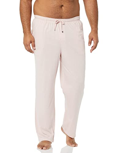 Amazon Essentials Men's Cotton Knit Pajama Pant, Pale Pink, Small