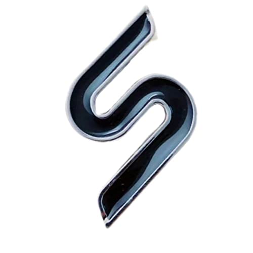 Image of New 3D Zinc Alloy S Emblem Badges car Rear Fender Trunk Sedan Letter Suitable Sticker for Sedan (Black)