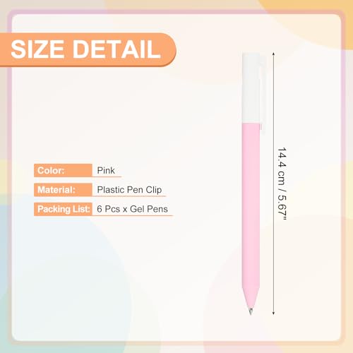 PATIKIL Bolígrafos de Gel 6 Pzs Punta 0.5 mm Rosa miniatura 2