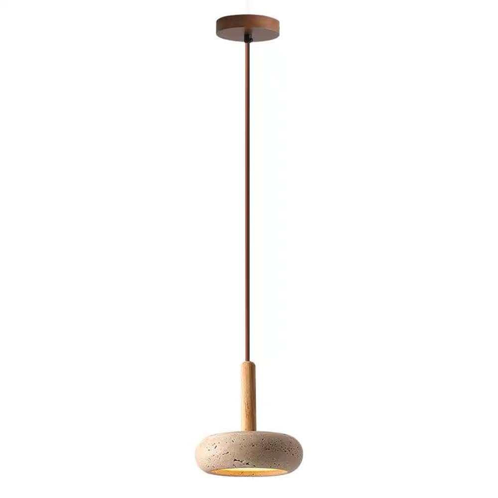 Lampadario a sospensione in pietra naturale nordica in gialla, lampada a moderna dimmerabile in legno for isola cucina, sala da pranzo, comodino, ristorante, bar, camera letto