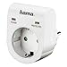 Hama Überspannungsschutz Adapter für z.B. Telefonanlage, Computer, Hifi und TV-Geräte, bis 3500 W, 230 V, doppelte LED-Statusanzeige, weiß