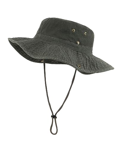 Zylioo XL Sonnenhut Herren Für Großen Kopf,UV Schutz Buschhut Breiter Krempe Wanderhut,Safari Boonie Hat Für Outdoor Angeln Fischen Golf