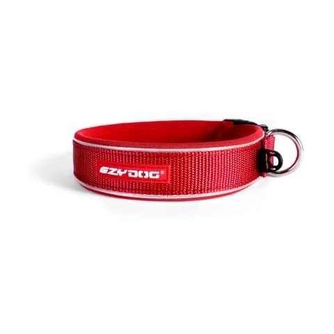 EZYDOG Classic Neo Dog Collar | Dog Collar Small, Medium, Large Dogs, Reflective Dog Collar, Supreme Comfort, Soft Neoprene Material, Non-Corrosive (Red) Cover