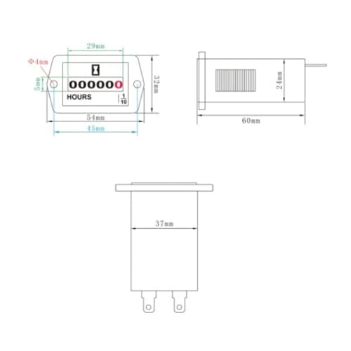 Image of AIMILAR Mechanical Hour Meter AC 110V-250V for Small Engines, Boats, Generators and More - 6 Digit Display with Easy Installation and High Accuracy