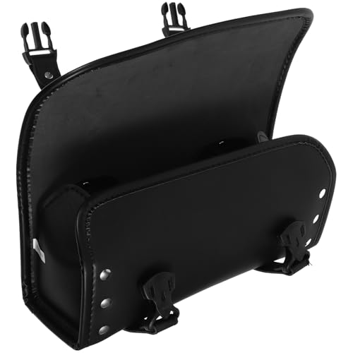 Sacoche arrière étanche pour vélo noire de grande capacité en cuir synthétique chic