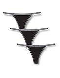 Eine Amazon-Marke Amazon-Marke: Iris & Lilly Damen Stringtanga aus Baumwolle, 3er-Pack, Schwarz (Black), XS, Label: XS