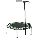 Tunturi Trampolin für Zuhause mit Haltegriff, Indoor-Trampolin mit 84 cm Sprungfläche, TÜV geprüft