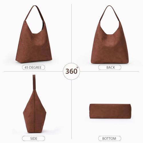 Image of YFGBCX Tote Bags for Women Work Bags Suede Slouchy Bag Hobo Handbag Office Tote Handbag