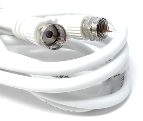 DRUT 2m F-Type Male to Male Coax Coaxial Cable, Extension 75ohm Cord Wire Compatible with Satellite Dish, TV Antenna - Image 3