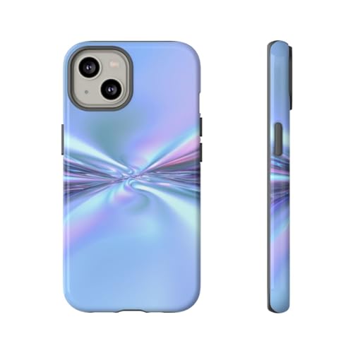 Coque iPhone 14 bleu rigide brillante résistant aux rayures