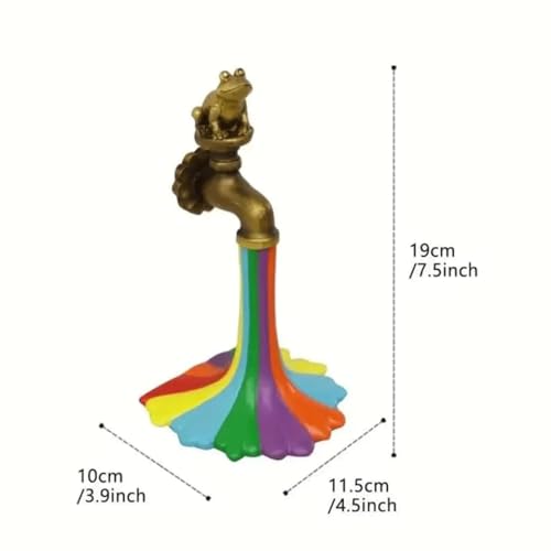 Statue robinet arc-en-ciel en résine résistante pour décoration extérieure durable - 3