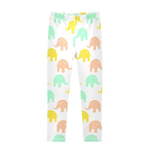 Girls Leggings Size 4T Cartoon Elephant Soft Stretchy Pants Breathable Girl Clothes for School Dance