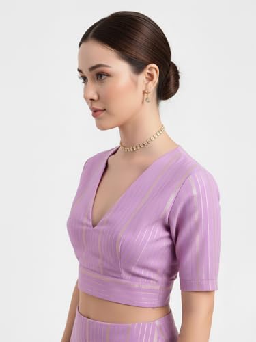 Image of Thevasa Women's Everyday Divine Depth V Neck Half Sleeves Blouse
