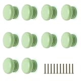 ATTEEFI 10 Piezas Tiradores Cajones, Verde Tirador Armario, Diámetro 32,5 mm, Redondo Pomos Cocina, para Armarios, Cajones, Tocadores, Guardarropas