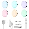 6 Pack Smart Under Cabinet Lights, WiFi RGB LED Strip with Alexa & Google Assistant, App & Remote Control, Dimmable, Music Sync, Timer for Kitchen, Bedroom, Counter Lighting