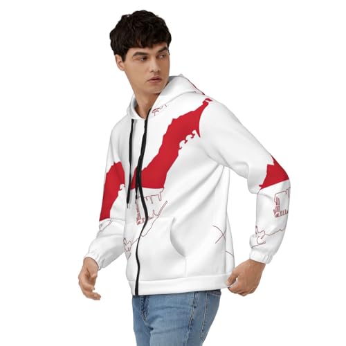 Sweat à capuche Monaco drapeau 2025 veste homme cordon ajustable
