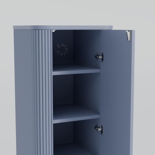 Image of HDHMR Wooden Wardrobe Almirah for Bedroom, 72 Inch | 1 Door Tall Storage Cabinet with 6 Shelves | Fluted Push-to-Open Cupboard | Closet Organizer for Clothes, Books & Home Essentials | Grey Finish