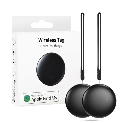 Localizzatore GPS 2 Pezzi Smart Tracker Tag - compatibile con 'Apple Dov'è' (Solo iOS 14.5+), Localizzatori Bluetooth Trova Chiavi, per Valigia/Gatti/Borsa/Bambini/Cani, Batteria Sostituibile
