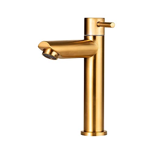 Pingoo.Casa, Torneira para Banheiro, Aço Inox 304, Amazonas (Baixa, Dourado)