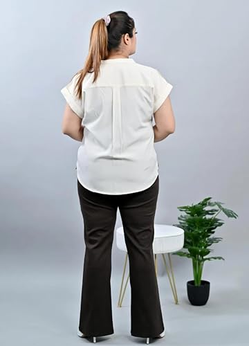 Image of Fashion Plus PlointTrandy Textured Trousers for Women | Women Loose Fit Trousers | Women's High-Waisted Pant | Women Trousers Pants | Korean