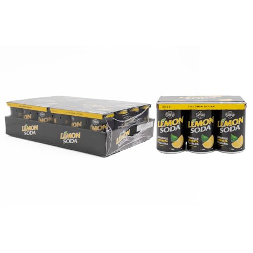 Lemonsoda | Bevanda Gassata al Limone, 24 Minican Lattine da 15 cl, L'originale Limonata Italiana, Rinfrescante, con Succo di Limoni Siciliani, Senza Coloranti
