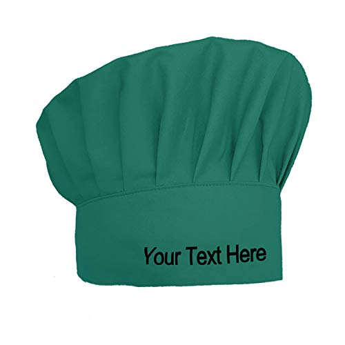 Embroidered Chef Hat Adjustable Elastic Baker Kitchen Cooking Chef Cap Personalized with Your Text Teal Blue