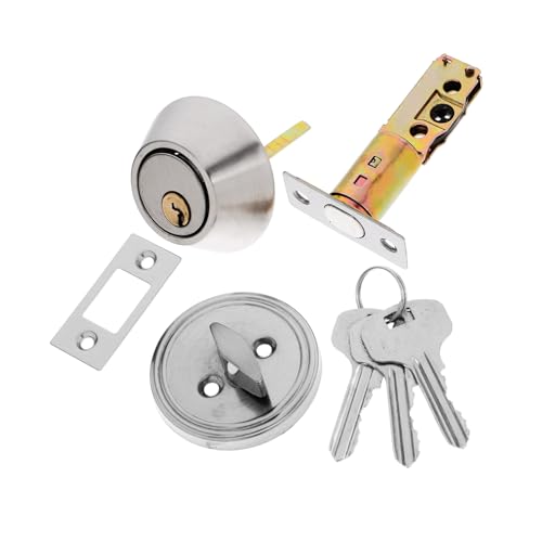 POPETPOP Hidden Single Cylinder Deadbolt Lock Exterior Keyed Lock for Doors Enhanced Security Core Key for Home and Commercial Use