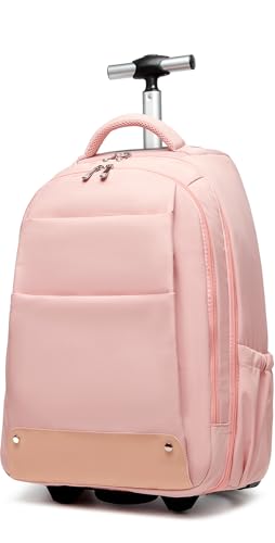 Rolling Backpack,17 inch Rolling Laptop Bag Travel Backpack with Wheels Roller Back pack Wheeled Laptop Bag with Wheels for Women Men