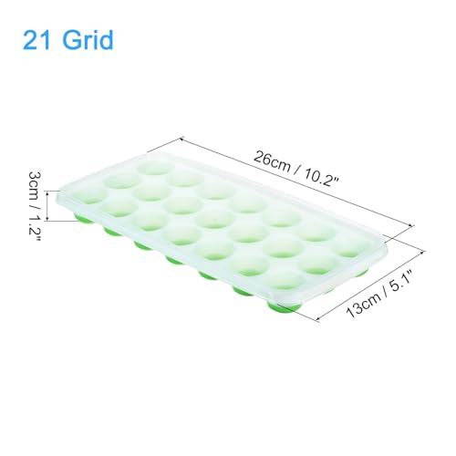 2 Paquetes Moldes para Cubos de Hielo con Tapa Verde miniatura 2